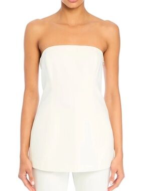SER.O.YA Isolde Strapless Top Eggshell NWT Size S Minimalist Structured Tube Top